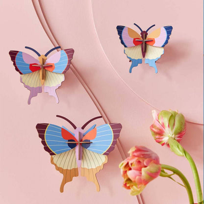 3D Wall Art - Plum Fringe Butterflies - Set of 3