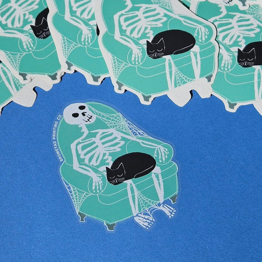 Skeleton Cat Sticker