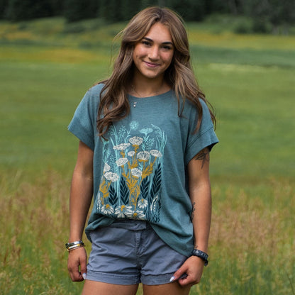 Wild Field Washed Basil Ladies Tee