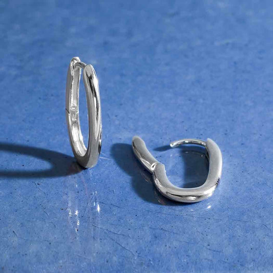 Sterling Silver Oval Huggies