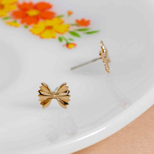 Bronze Bowtie Pasta Earrings