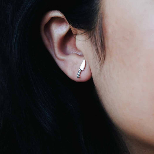 Sterling Silver Knives Earrings
