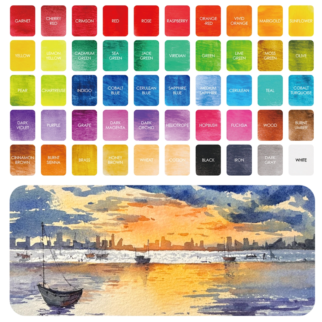 All-In-One 50 Watercolor Set