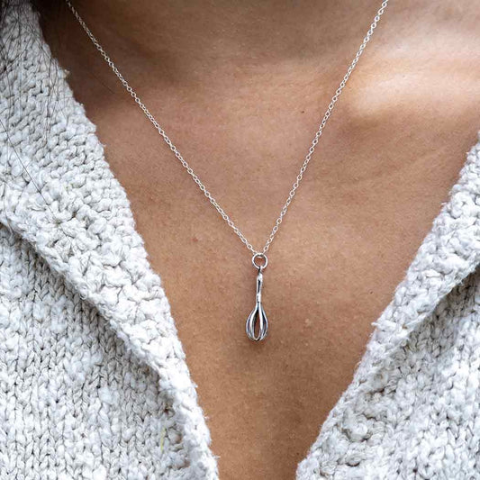 Sterling Silver Whisk Necklace
