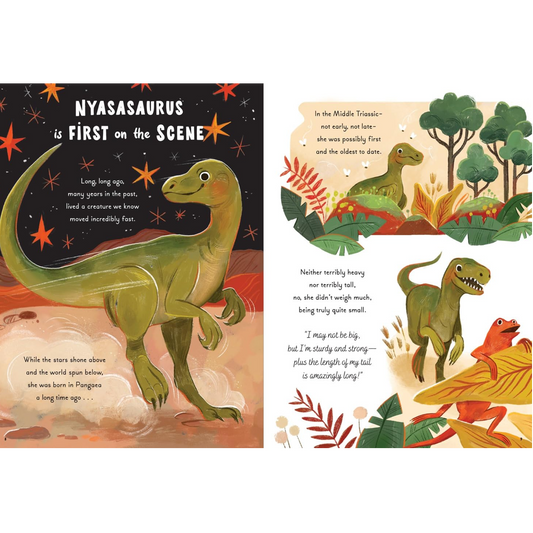 pages from a book with dinosaurs on it