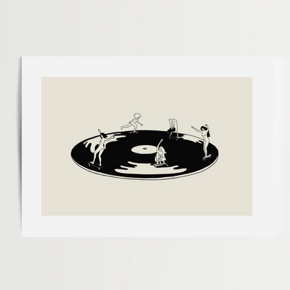 Skate Session on Vinyl Record Print