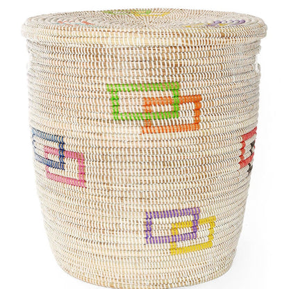 Colorful Flat Lidded Storage Basket
