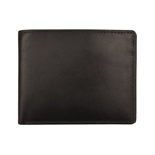Black leather wallet on a white background