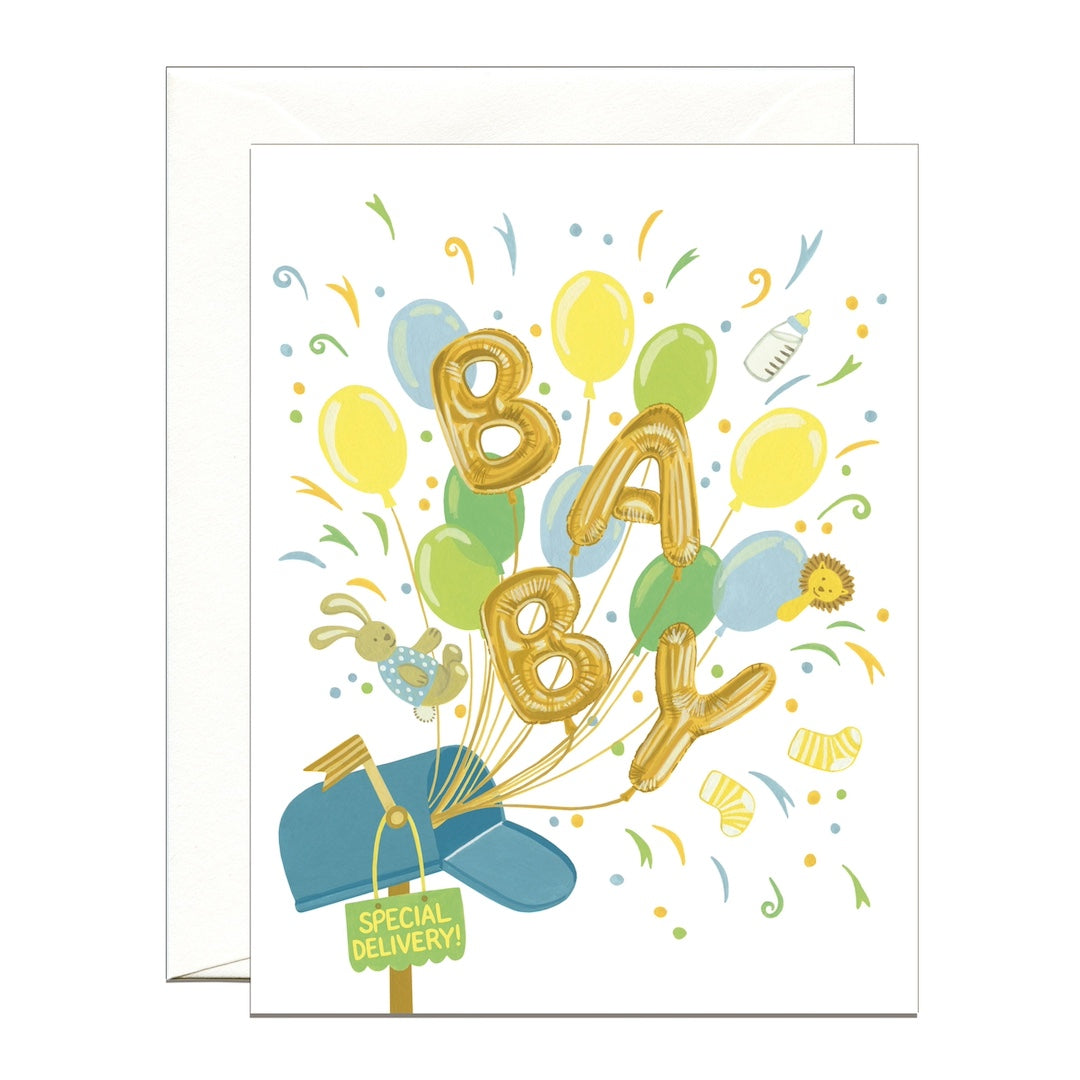 Special Delivery Balloons & Confetti Mailbox Yeppie Paper