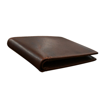 Brown leather wallet on a white background