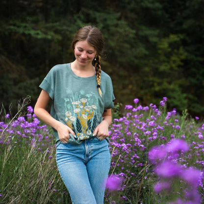 Wild Field Washed Basil Ladies Tee