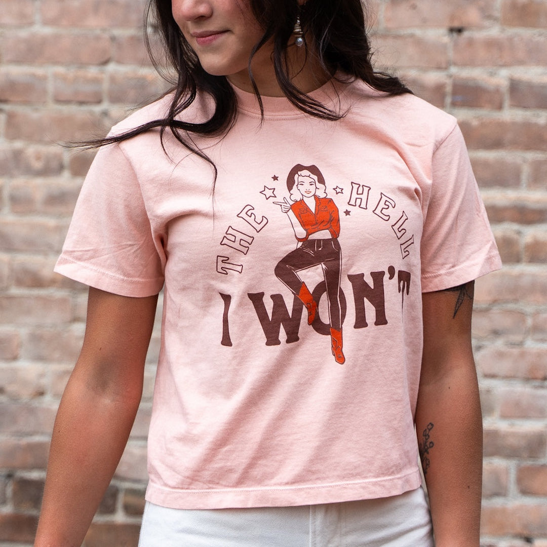 The Hell I Won't Ladies Boxy Tee