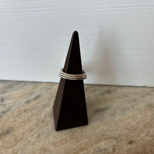 Silver Twisted Stacking Ring