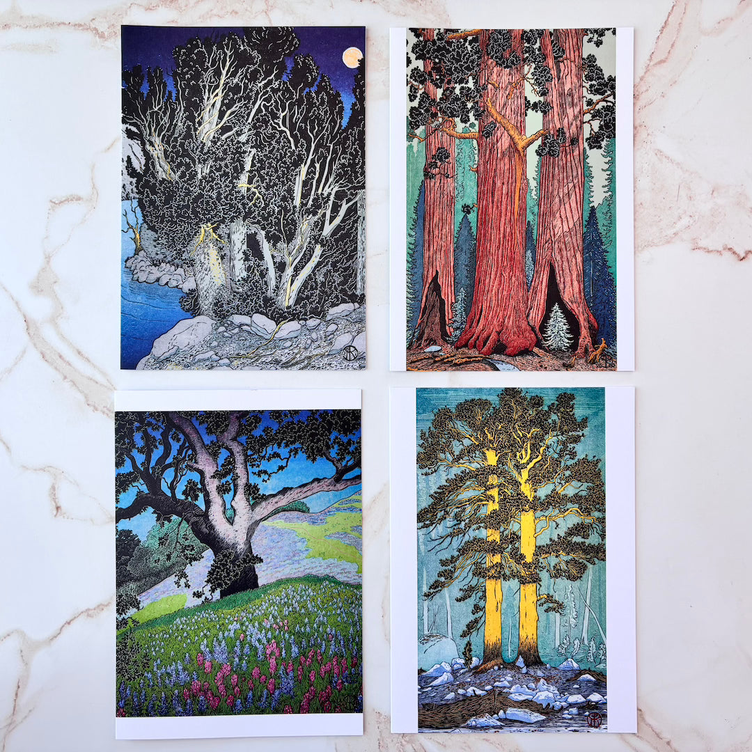 Set of 12 Trees of California Notecards