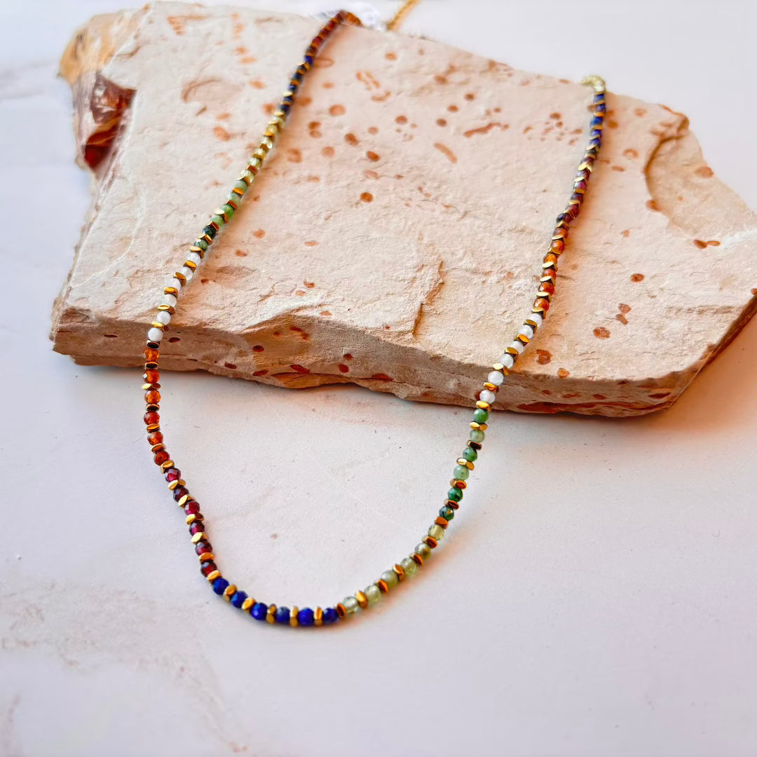 Bronze Bead & Gemstone Necklace Stowaway Jewelry