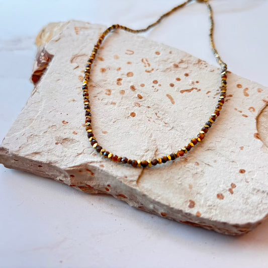 Bronze Bead & Gemstone Necklace Stowaway Jewelry