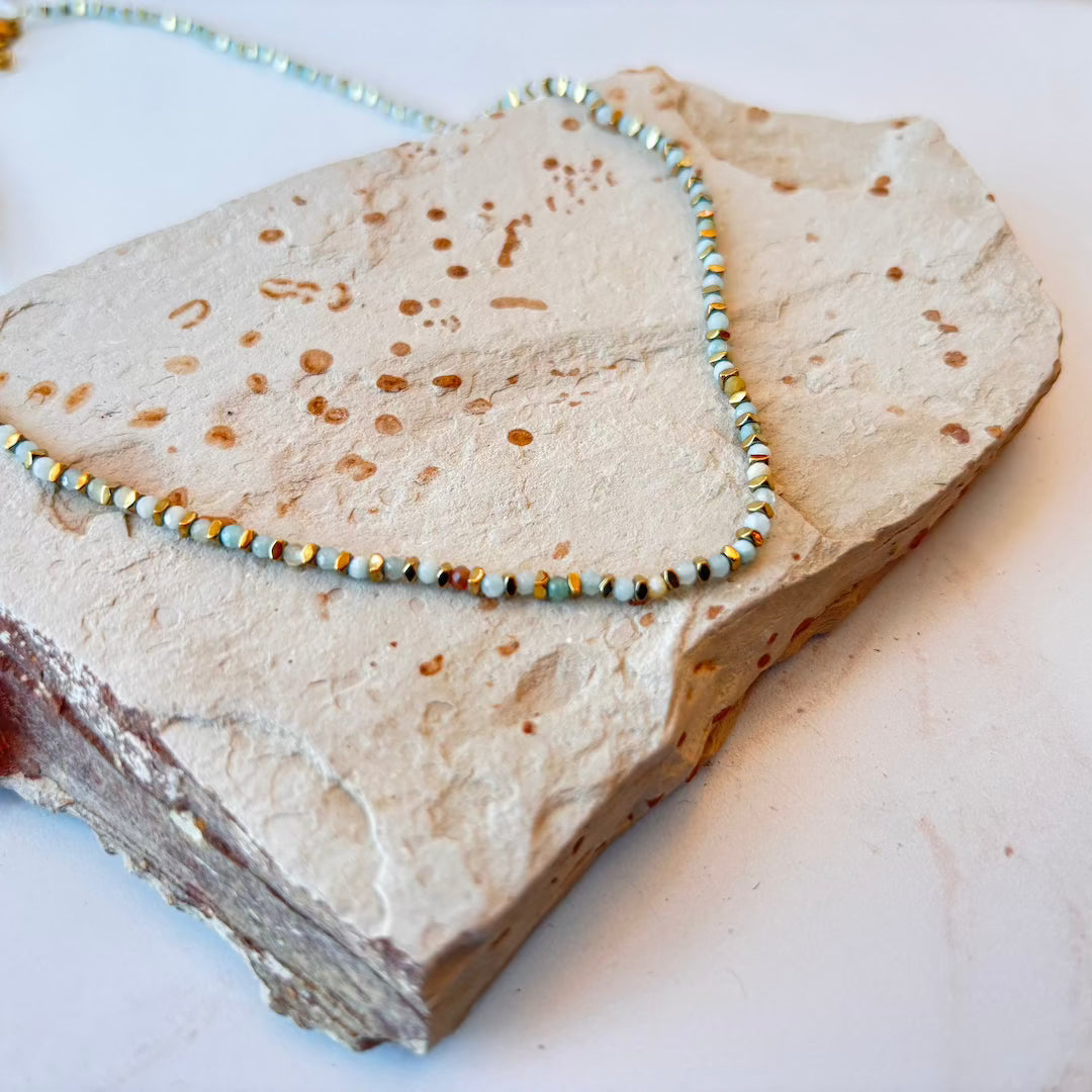 Bronze Bead & Gemstone Necklace Stowaway Jewelry