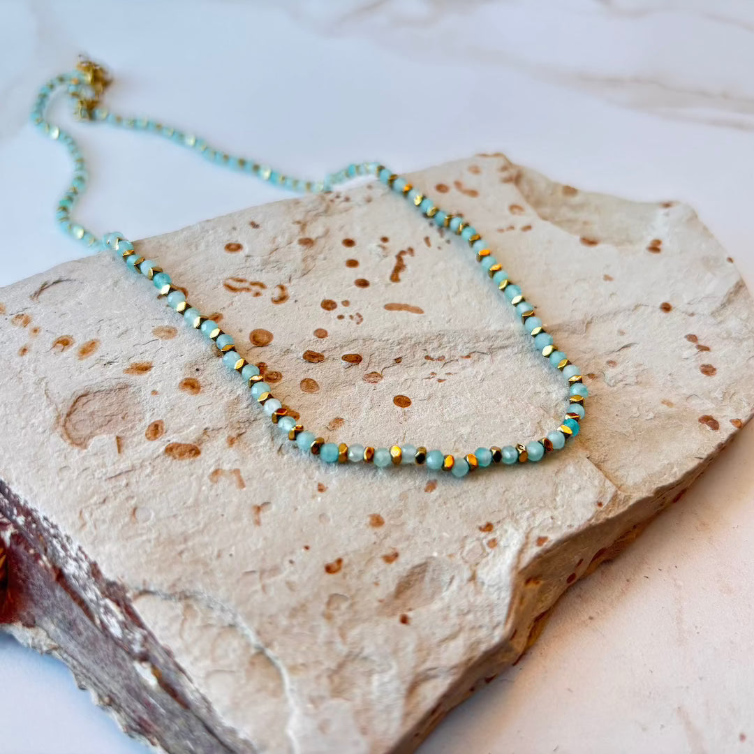 Bronze Bead & Gemstone Necklace Stowaway Jewelry