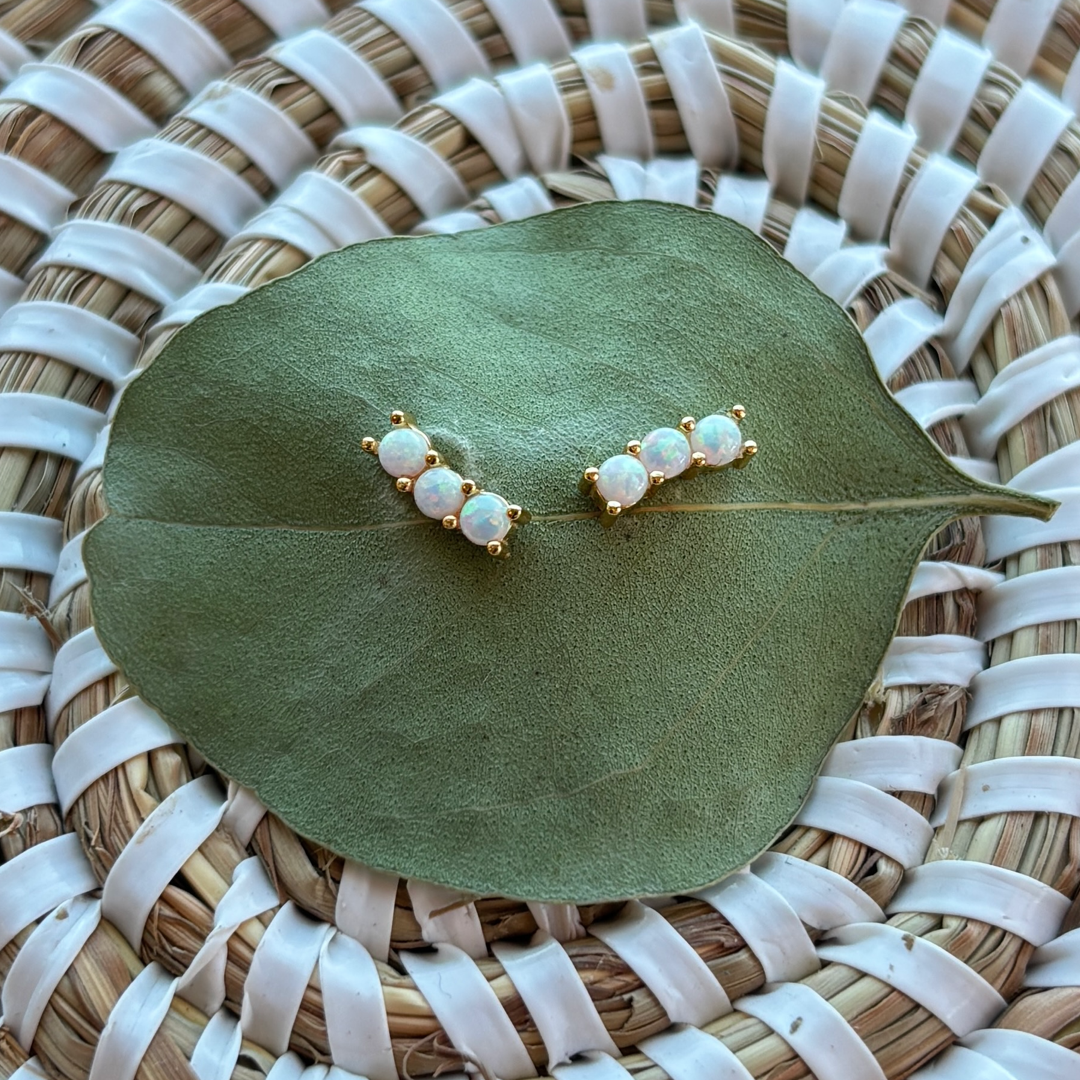 Triple Opal Studs