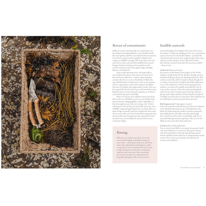 A page from the book The Coastal Forager that talks about the possible contaminants in harvested seaweed and inedible seaweeds