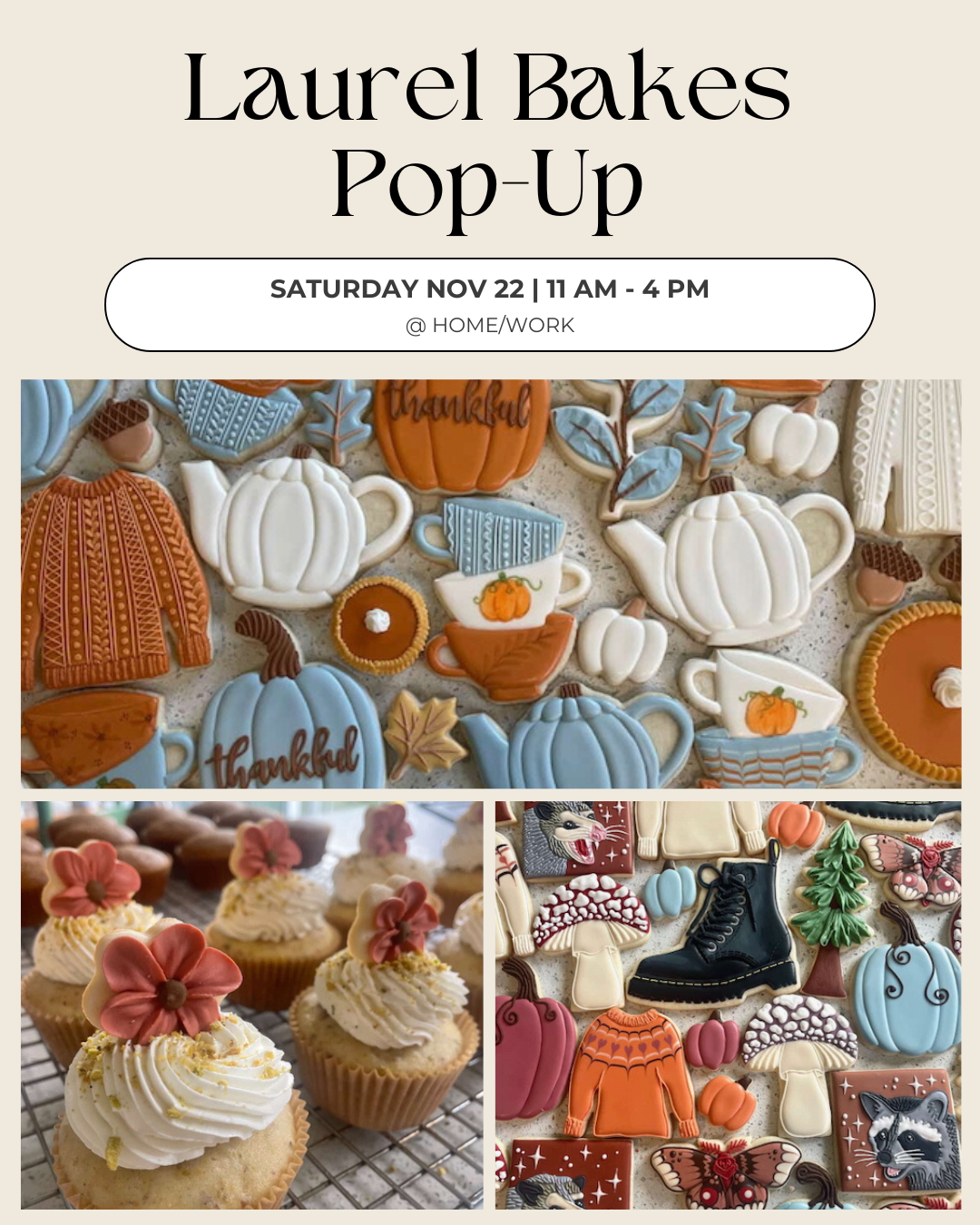 Pop-up with Laurel Bakes Cookies & Cakes.