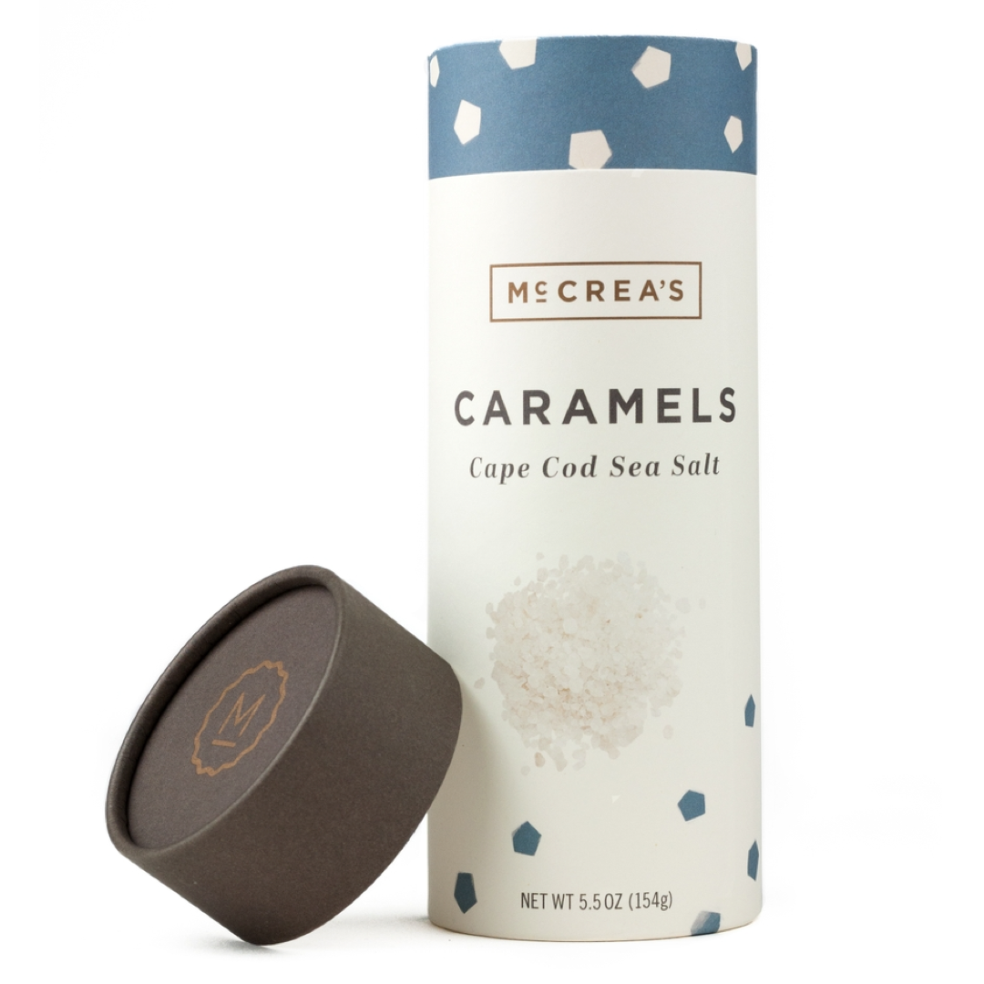 McCrea's Caramels Cape Cod Sea Salt packaging on a white background