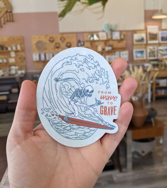 Wave to Grave Sticker