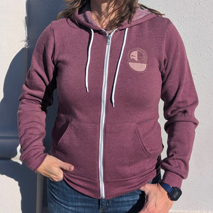 Maroon Mountain Sea Living Zip-Up