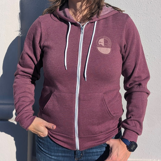 Maroon Mountain Sea Living Zip-Up