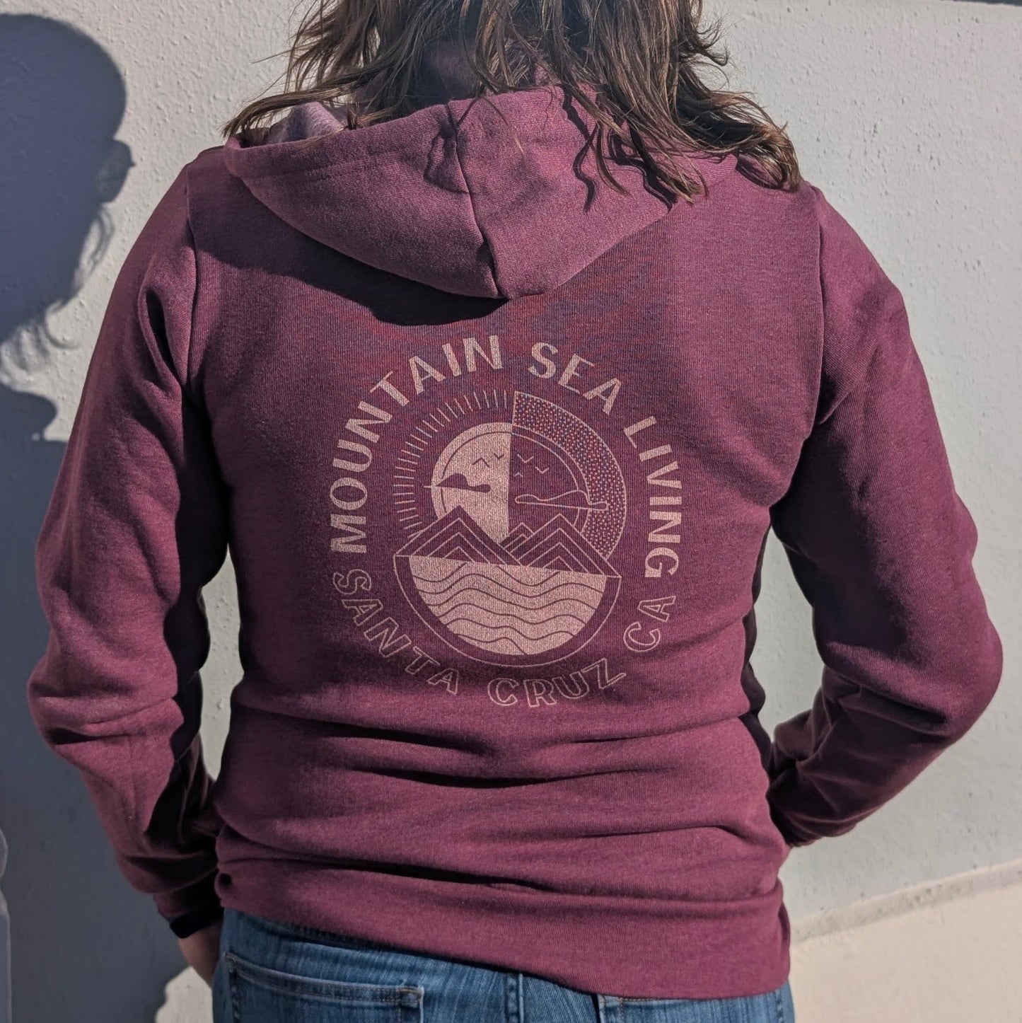 Maroon Mountain Sea Living Zip-Up