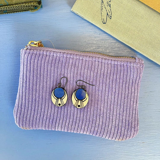 Hand-painted Ceramic Dangles - Blue