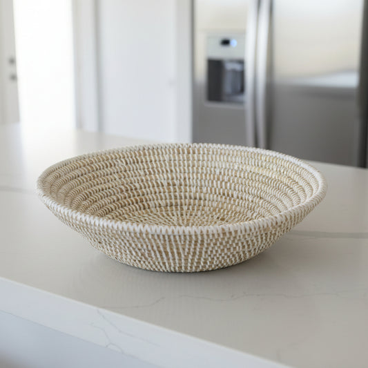 Solid White Grain Basket