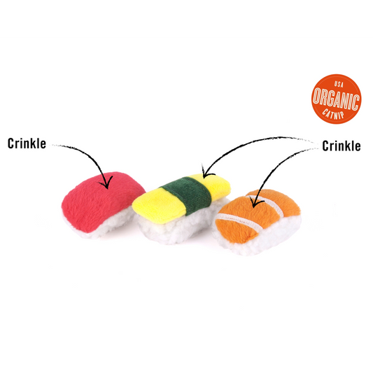 Sassy Sushi Friends Cat Toys