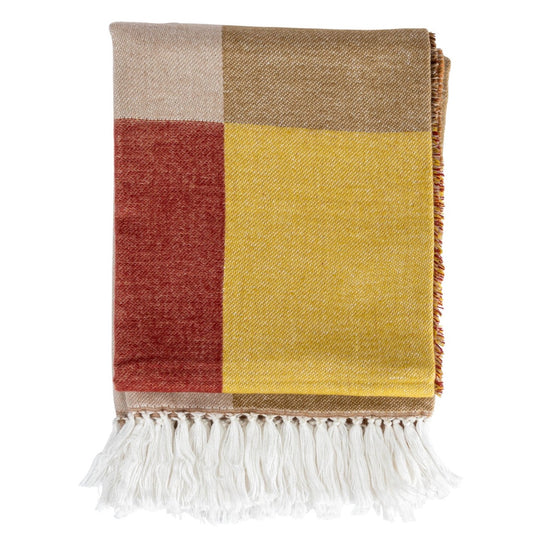 Printed Throw w/ Block Pattern