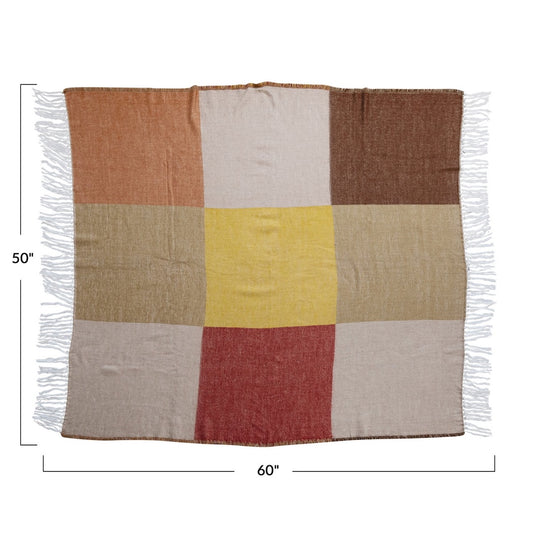 Printed Throw w/ Block Pattern