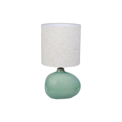 Crackle Glaze Stoneware Table Lamp w/ Linen Shade