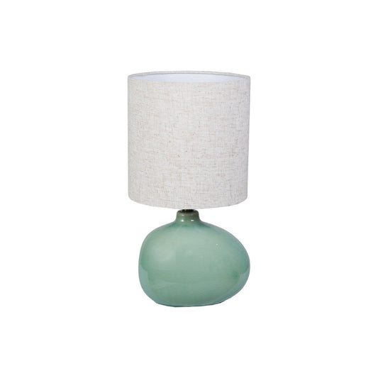 Crackle Glaze Stoneware Table Lamp w/ Linen Shade