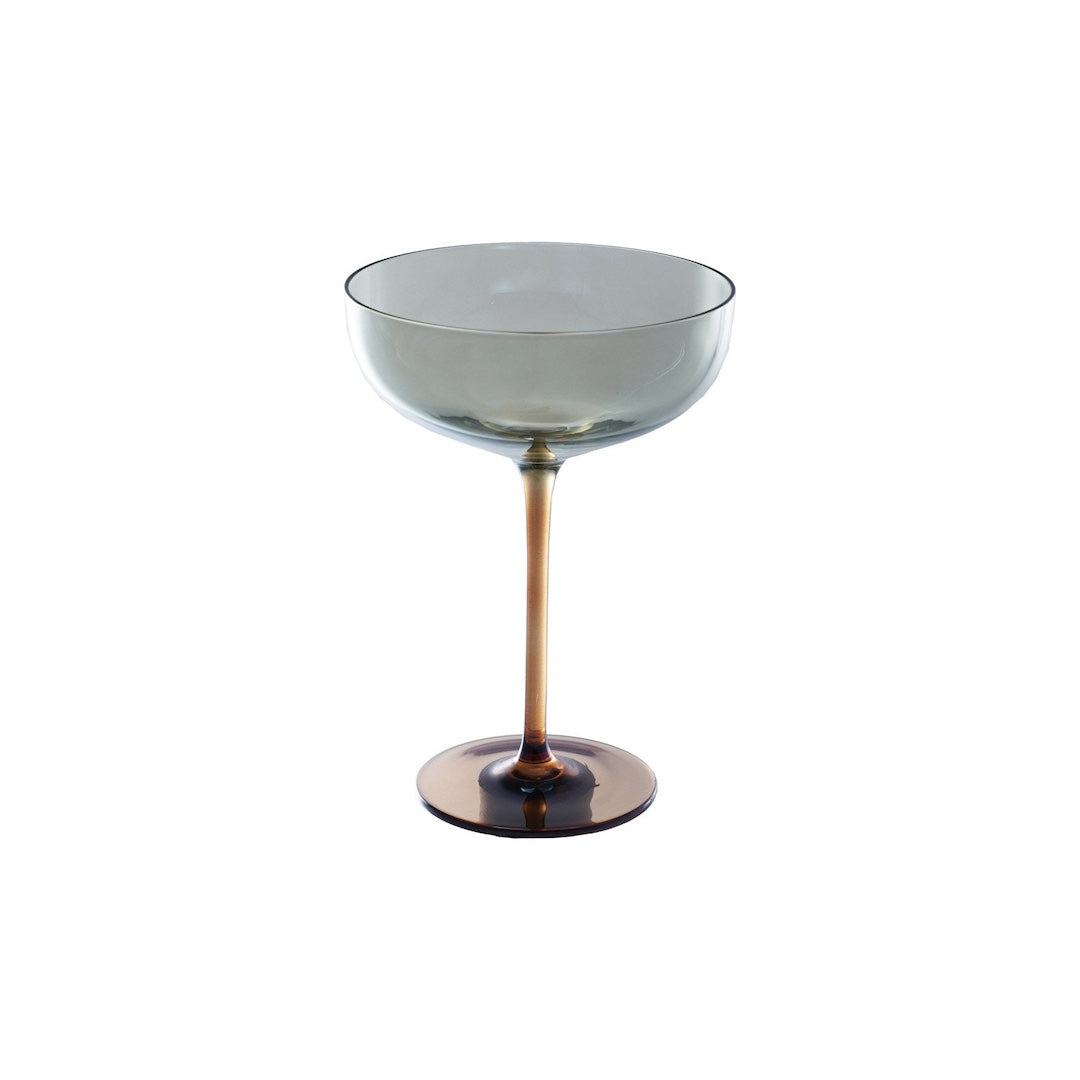 Amber & Green Martini Glass