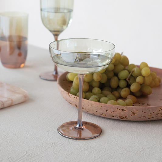Amber & Green Martini Glass