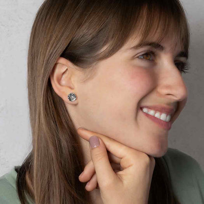 Poppy Flower Sterling Silver Earrings Nina Designs