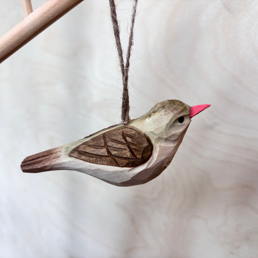 Carved Wood Bird Ornaments