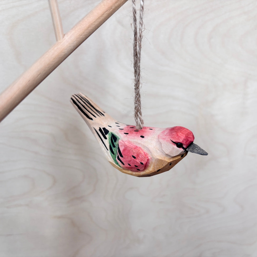 Carved Wood Bird Ornaments