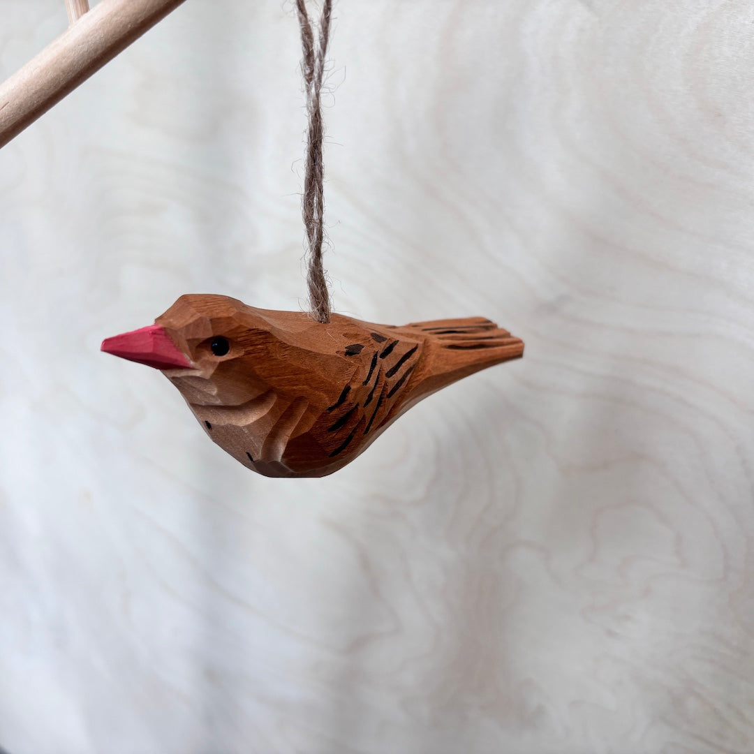 Carved Wood Bird Ornaments