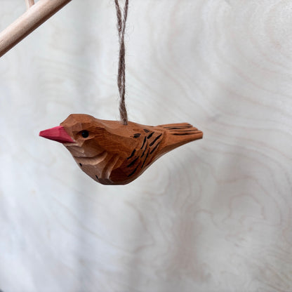 Carved Wood Bird Ornaments