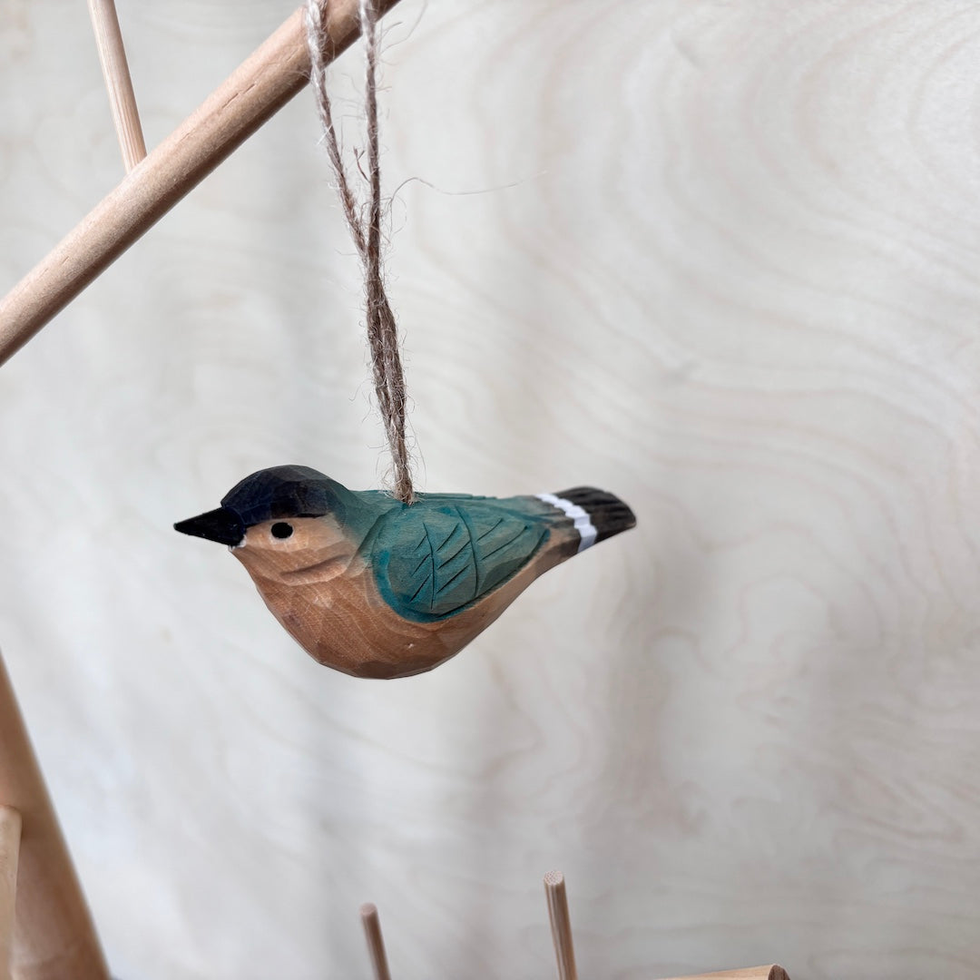 Carved Wood Bird Ornaments