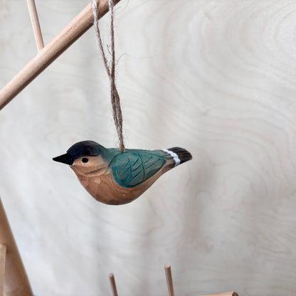 Carved Wood Bird Ornaments