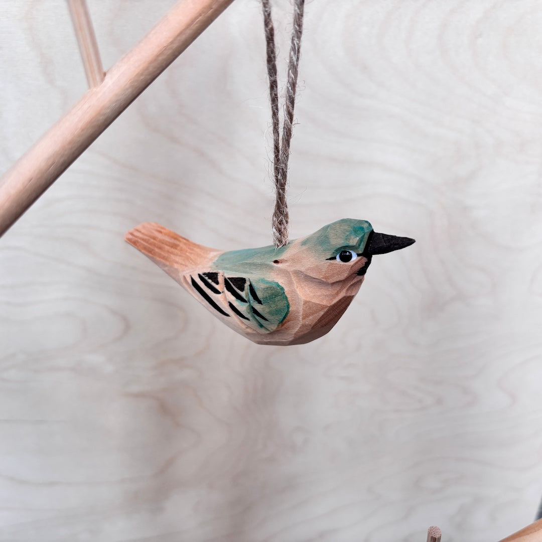 Carved Wood Bird Ornaments
