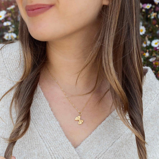 Bronze Bowtie Pasta Necklace