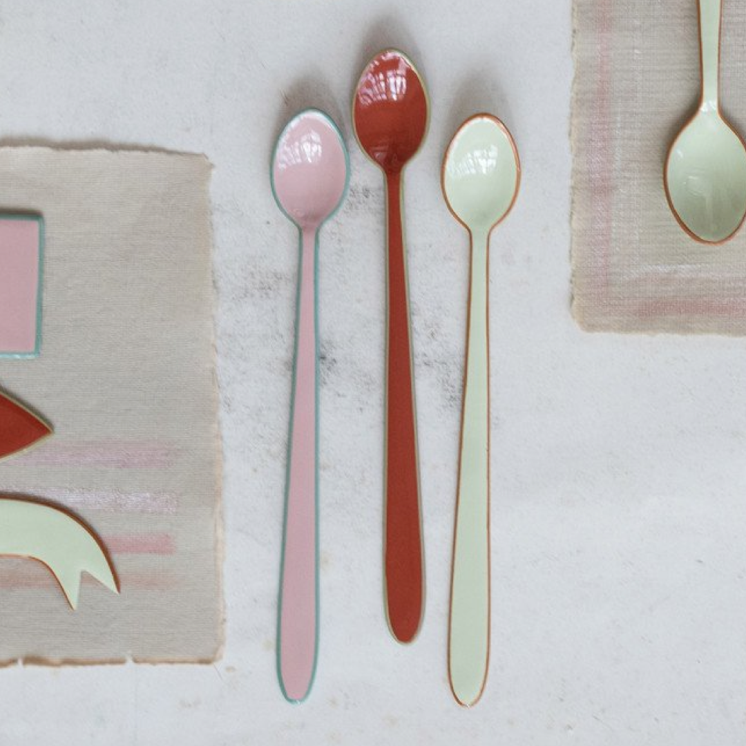 Enameled Stainless Steel Cocktail Spoon