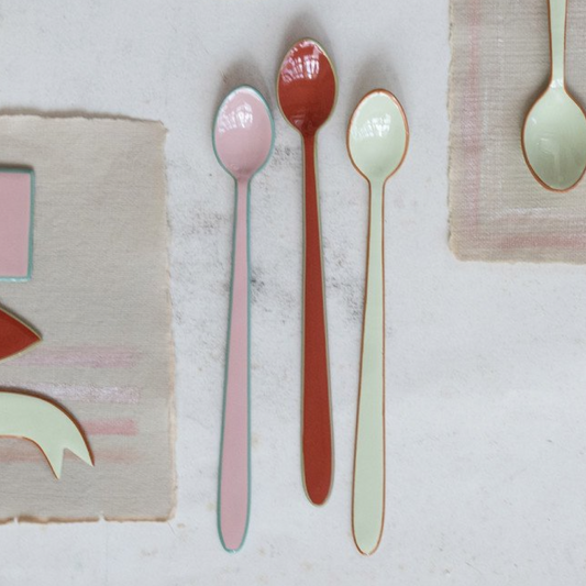 Enameled Stainless Steel Cocktail Spoon